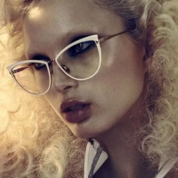 Tom Ford FT5877-B 001 Eyeglasses Black/Gold 56mm Cat Eye  display picture 2